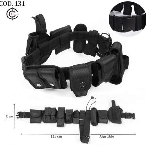 COD-131 CINTURÓN TACTICO CON 9 ESTUCHES