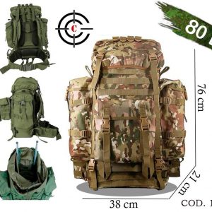 COD-14 MOCHILA TÁCTICA 80 LITROS CON VARILLAS