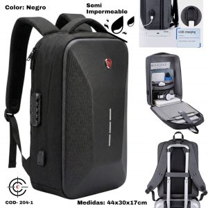 COD-204 MOCHILA TAPA DURA SEMI IMPERMEABLE