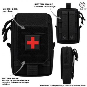 COD-147 PORTA CELL TACTICO CRUZ ROJA